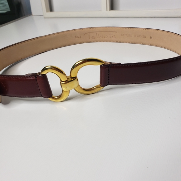 Talbots Double Brass Bit Leather Belt Equestrian Horse Riding Preppy Min… - Picture 6 of 14